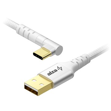AlzaPower 90AluCore USB-A to USB-C 2.0, 1m - stříbrný