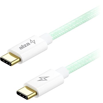 AlzaPower CompactCore USB-C to USB-C 2.0, 100W, 1m - světle zelený