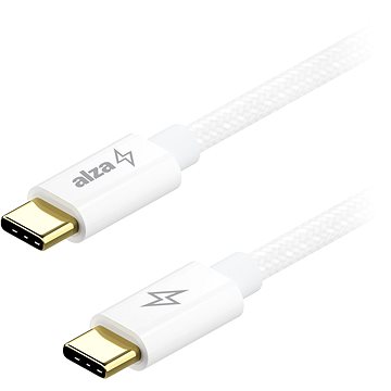 AlzaPower CompactCore USB-C to USB-C 2.0, 100W, 2m - bílý