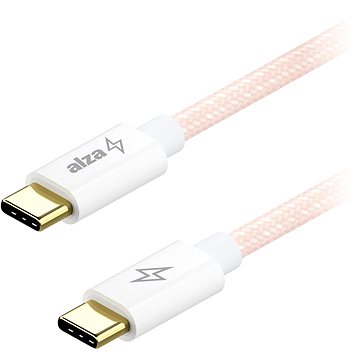 AlzaPower CompactCore USB-C to USB-C 2.0, 100W, 2m - růžový