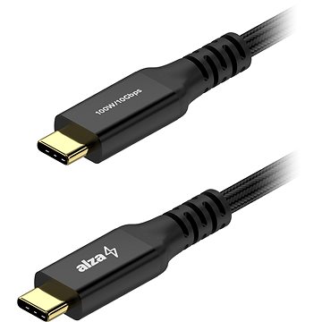 

AlzaPower AluCore USB-C to USB-C 3.2 Gen 2 100W, 1.5m černý