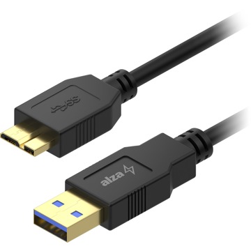 AlzaPower Core USB-A (M) to MicroUSB-B 3.2 Gen 1, 1m - černý
