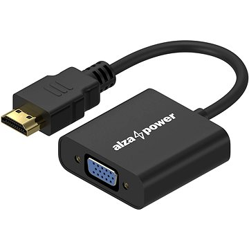 AlzaPower HDMI (M) to VGA (F) with 3.5mm Jack adapter matná černá - Redukce