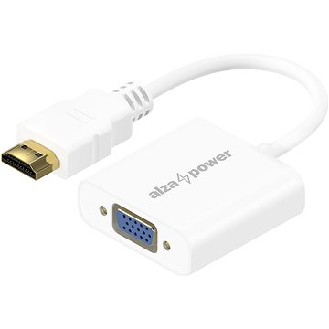 AlzaPower HDMI (M) to VGA (F) with 3.5mm Jack bílý