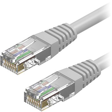 AlzaPower Patch CAT5E UTP 1m šedý - Síťový kabel