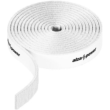 AlzaPower VelcroStrap+ Roll 1m bílá - Organizér kabelů