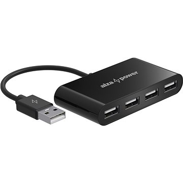 

AlzaPower USB hub USB-A (M) na 4× USB-A 2.0 (F) černý