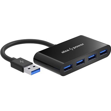 

AlzaPower USB hub USB-A (M) na 4× USB-A 3.0 (F) černý
