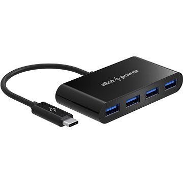 

AlzaPower USB hub USB-C (M) na 4× USB-A 3.0 (F) černý