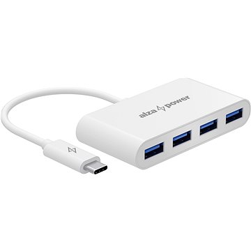 

AlzaPower USB hub USB-C (M) na 4× USB-A 3.0 (F) bílý