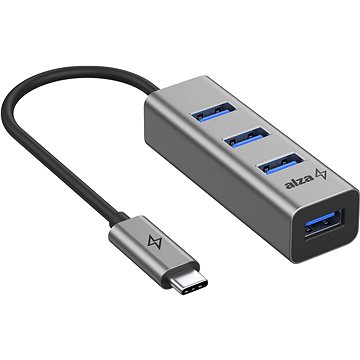 

AlzaPower Metal USB hub USB-C (M) na 4× USB-A 3.0 (F) vesmírně šedý
