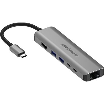 

AlzaPower Metal USB-C Dock Station 6v1 with 8K vesmírně šedý