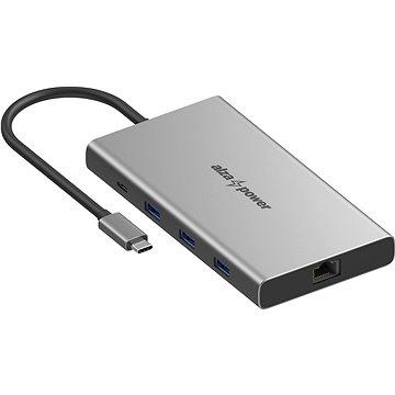 

AlzaPower Metal USB-C Dock Station 10v1 Dual Screen for Apple MacBook vesmírně šedý