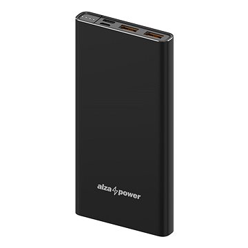 AlzaPower Metal 10000mAh Fast Charge + PD3.0 černá - Powerbanka