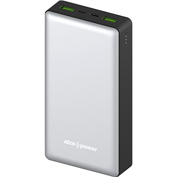 AlzaPower Ingot 20000mAh Quick Charge + PD3.0 stříbrná - Powerbanka