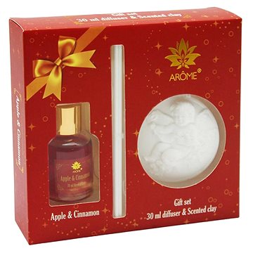 

ARÔME Dárkový set difuzéru 30 ml a vonného jílu, Apple and Cinnamom