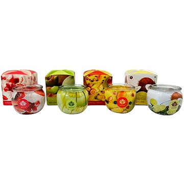 

ARÔME Set svíček ve skle a flower boxu 4 × 90 g, mix ovocných vůní
