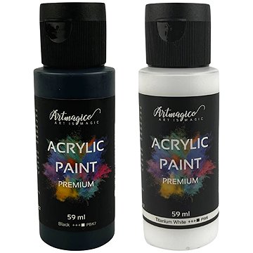 Artmagico Premium 59 ml, Black a Titanium White, balení 2 ks