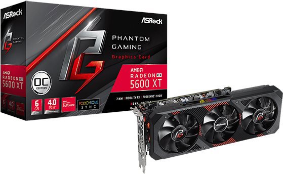 Repasované - ASROCK Radeon RX 5600 XT Phantom Gaming D3 6G OC