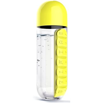 

Asobu multifunkční týdenní dávkovací láhev Pill Organizer žlutá 600ml