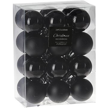 

HOME STYLING COLLECTION Vánoční ozdoby - sada, černé, průměr 3 cm, 24 ks