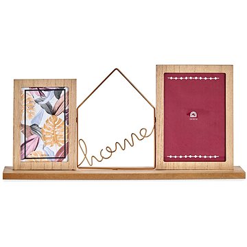 

Giftdecor Dřevěný fotorámeček s nápisem HOME, 46 × 6 × 21,5 cm
