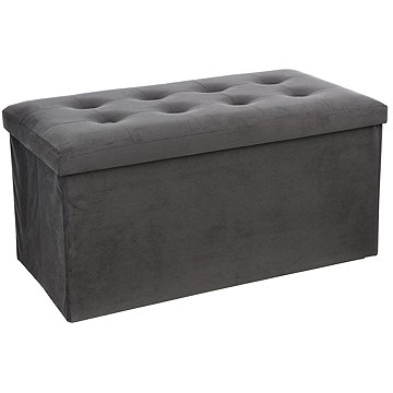 Atmosphera Velký pouf s odkládací přihrádkou v šedé barvě, pouf na chodbu, pouf na pokoj