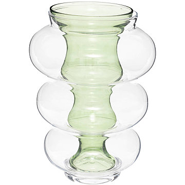 

Atmosphera Skleněná váza dvojitá MATALI, 36 cm, zelená