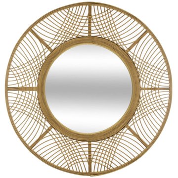 

Atmosphera Zrcadlo Ina v bambusovém rámu, boho, průměr 70 cm