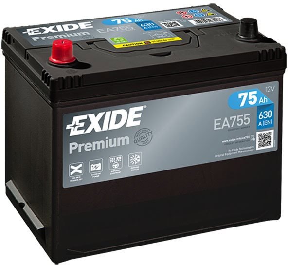 

EXIDE Premium 75Ah, 12V, EA755 - UAMK instalace do vozu