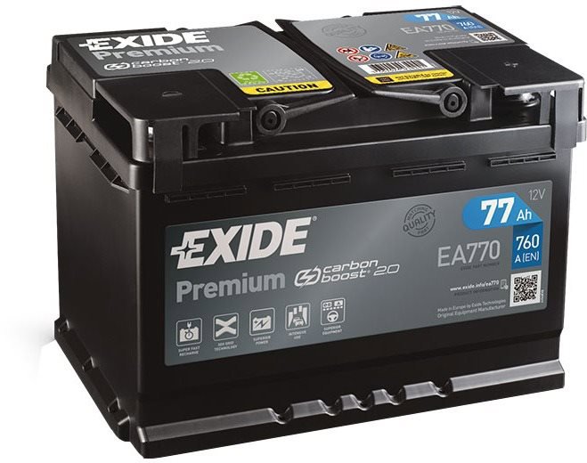 

EXIDE Premium 77Ah, 12V, EA770 - UAMK instalace do vozu