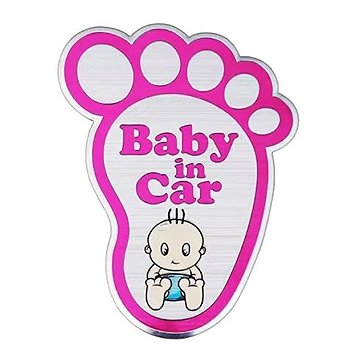 

PREXIM Samolepka kovová baby in car, růžová