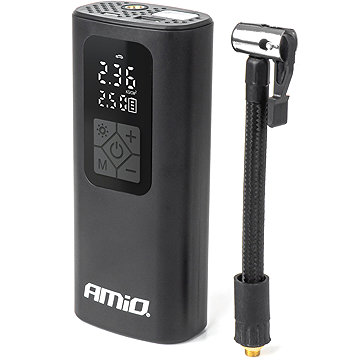 AMIO akumulátorový kompresor 3v1, kompresor, powerbanka, LED