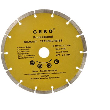 

GEKO Diamantový řezný kotouč segmentový, 180x22mm