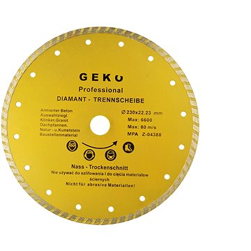 

GEKO Diamantový řezný kotouč, TURBO, 230x22mm