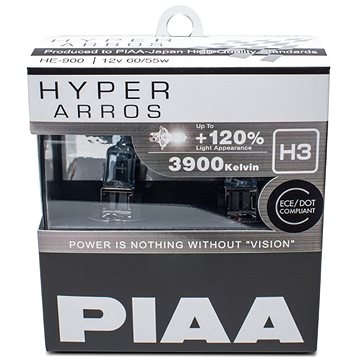 PIAA Hyper Arros 3900K H3 + 120% zvýšený jas, 2ks - Autožárovka