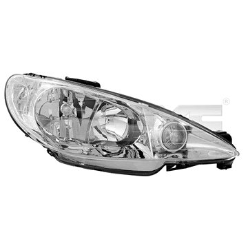 

TYC PEUGEOT 206 2003-2005 HLAVNÍ SVĚTLOMET PRAVÁ STRANA ELEKTRICKÝ BEZ MOTORKU H7/H7