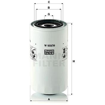 

MANN-FILTER W950/36 pro vozy IVECO