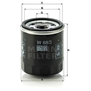 

MANN-FILTER W68/3 pro vozy CITROËN, DAIHATSU, PEUGEOT, TOYOTA