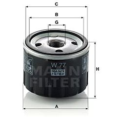 

MANN-FILTER W77 pro vozy ALPINE, FIAT, MASERATI, RENAULT