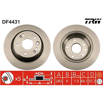 

TRW Brzdový kotouč DF4431, sada 2 ks