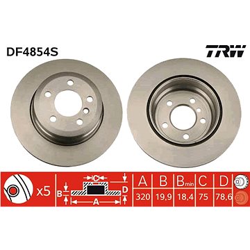 

TRW Brzdový kotouč DF4854S, sada 2 ks