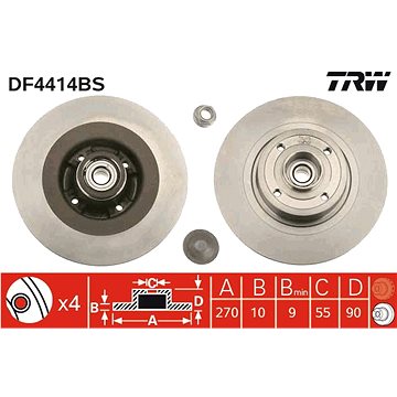 

TRW Brzdový kotouč DF4414BS, sada 2 ks