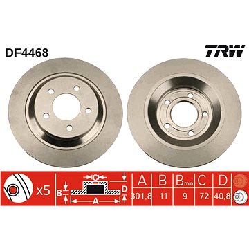 

TRW Brzdový kotouč DF4468, sada 2 ks
