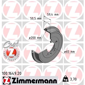 

ZIMMERMANN Brzdový buben 100.1649.20