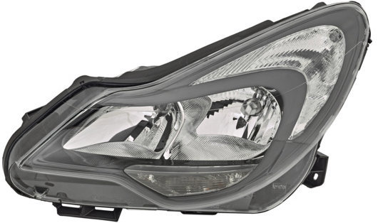 

VALEO OPEL Corsa 11- př. světlo H7+H1 (el. ovládané + motorek) s denním svícením, černé pozadí (prvo