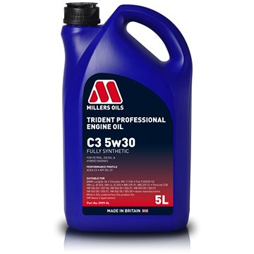 

Millers Oils Plně syntetický motorový olej Trident Professional C3 5W-30 5l vhodný pro moderní benzí