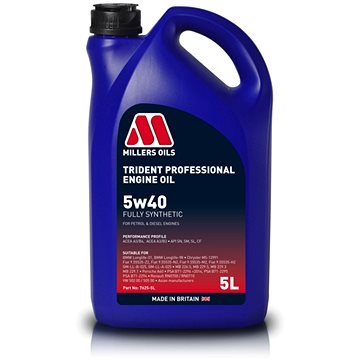 

Millers Oils Plně syntetický motorový olej Trident Professional 5W-40 5l