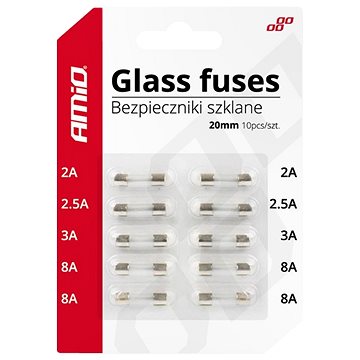 

AMIO sada skleněných pojistek (sada 10 ks)