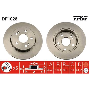 

TRW Brzdový kotouč DF1028 sada 2ks